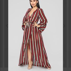 fashionnova striped long dress